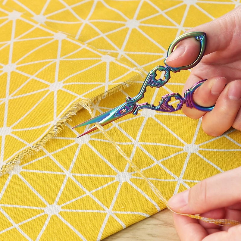 Asdirne Embroidery Scissors, Stainless Steel Sharp Tip Scissors, DIY Tools for Embroidery, Craft, Needle Work, Art Work & Everyday Use, 2 Pcs, 4.7"/5.3", Colourful - Image 2